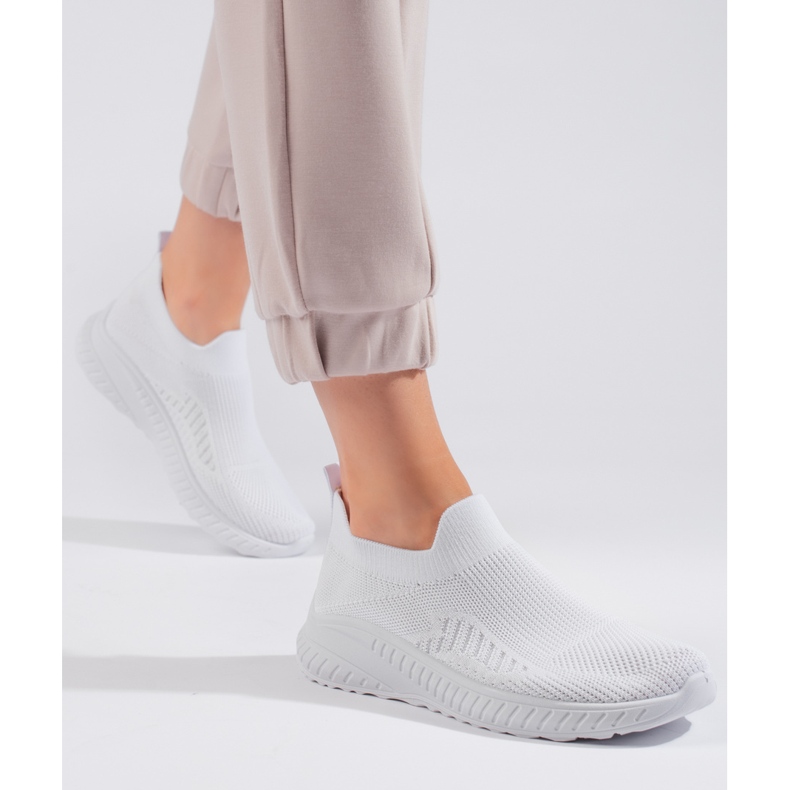 Weiße Slip-On-Sportschuhe für Damen