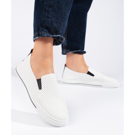 Weiße, durchbrochene Damen-Sneaker