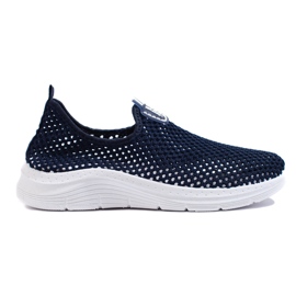 Durchbrochene Slip-on-Sportschuhe in Marineblau