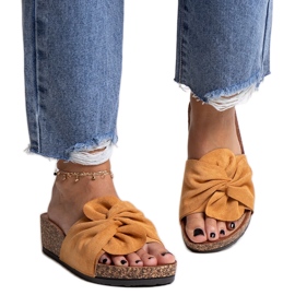 Braune Hausschuhe mit Ghaza-Keilabsatz aus Kork