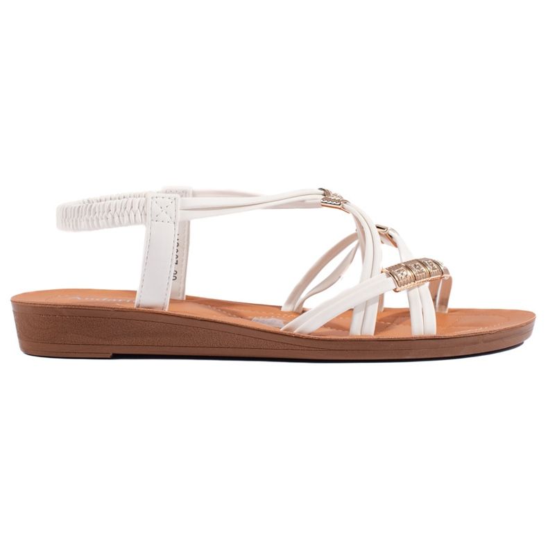 Weiße Slip-On-Sandalen mit verflochtenen Riemen