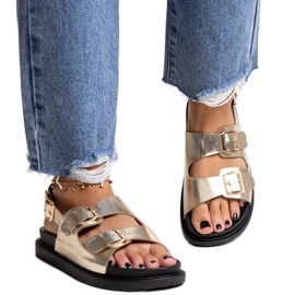 Goldene Bashera-Plateausandalen