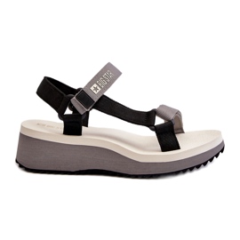 Damensandalen mit Plateau und Keilabsatz Big Star NN274A054 Grau