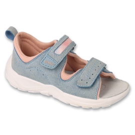 Befado Kindersandalen, Ledereinsatz mit Klettverschluss, 721X014, blau