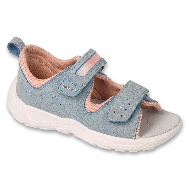 Befado Kindersandalen, Ledereinsatz mit Klettverschluss, 721X014, blau