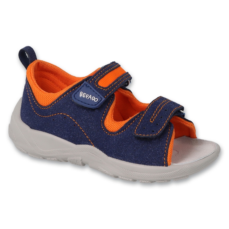 Befado Kindersandalen mit Ledereinsatz 721P024 Marineblau und Orange