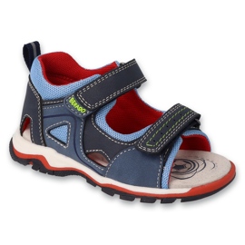 Befado Sandals Jungen Ledereinsatz für Klettverschluss 170p100 Marineblau