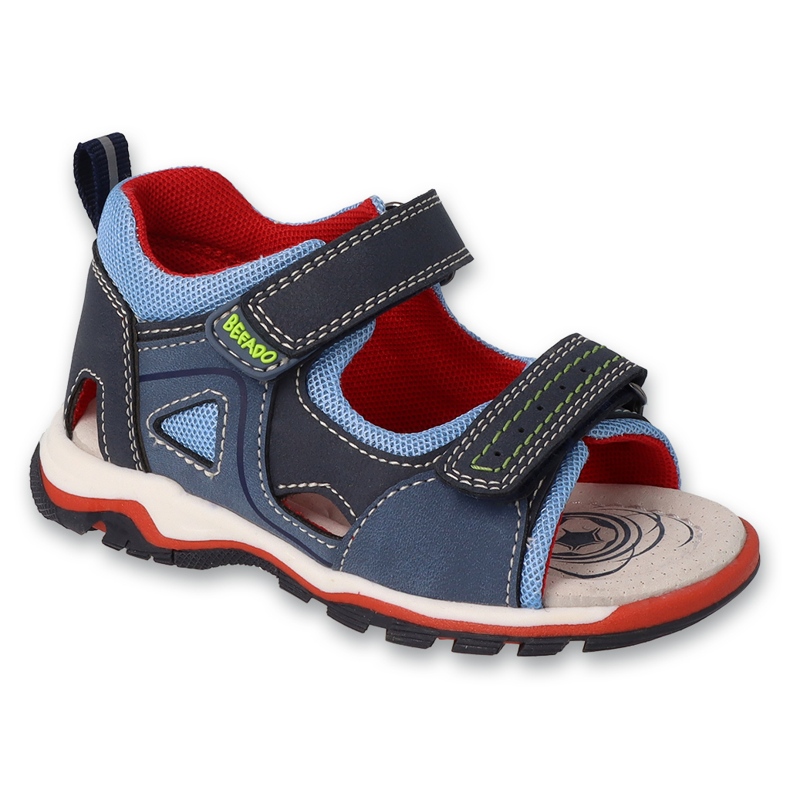 Befado Sandals Jungen Ledereinsatz für Klettverschluss 170p100 Marineblau