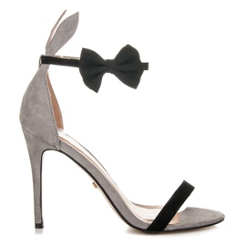 Marquiz Sandalen mit Ohren und Schleife grau