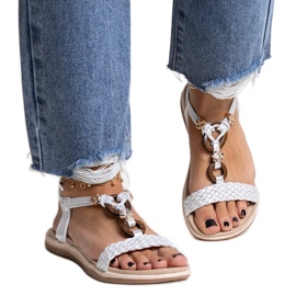 Izodora silberne geflochtene Sandalen silber-