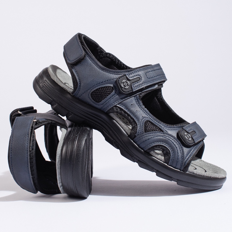 Marineblaue Sportsandalen für Herren mit Klettverschluss