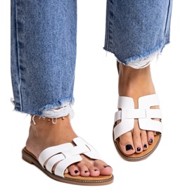 Weiße klassische Flip-Flops mit Umayma-Dekoration