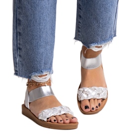 Silberne Aldona-Sandalen