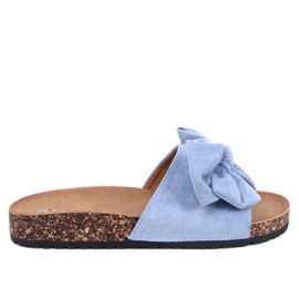 Keitas Blaue Korkpantoffeln mit Schleife