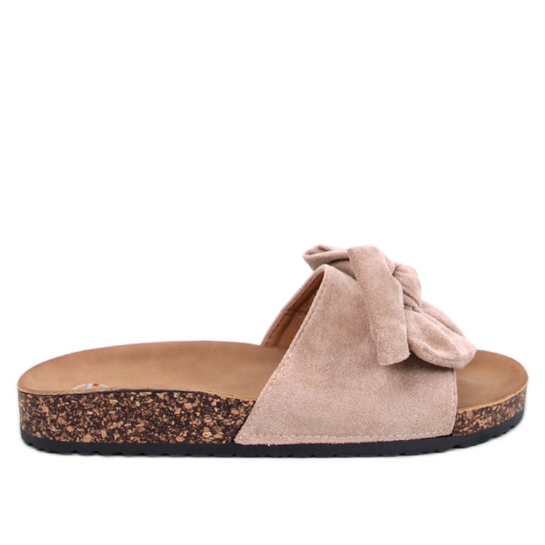 Keitas Khaki-Korkpantoffeln mit Schleife beige