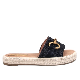 Schwarze Espadrille-Flip-Flops von Maters