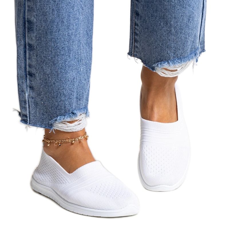 Weiße Slip-On-Sneaker von Shalha