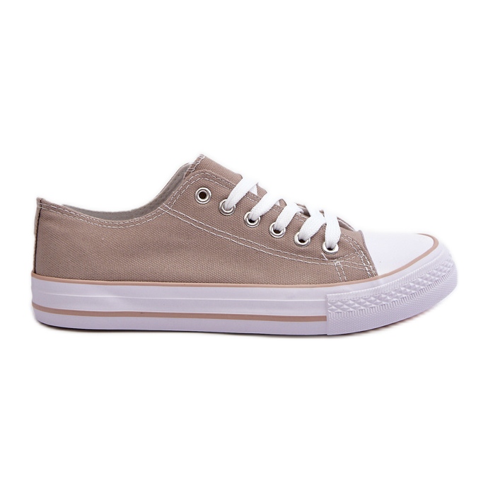 Damen Material Classic Low Sneakers Dunkelbeige Lennabella