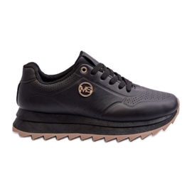 Damen-Plateau-Sneaker Schwarz Rottiana