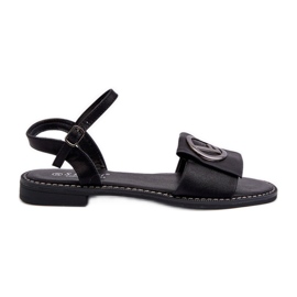 Damensandalen mit Verzierung S.Barski KV27-045 Schwarz