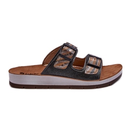 Bequeme Damen-Flip-Flops mit Schnallen Inblu CP000045 Schwarz