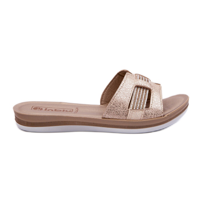 Bequeme, glänzende Damen-Flip-Flops Inblu BA000050 Gold golden