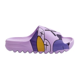 Gummi-Flip-Flops mit lila Monster-Aufdruck