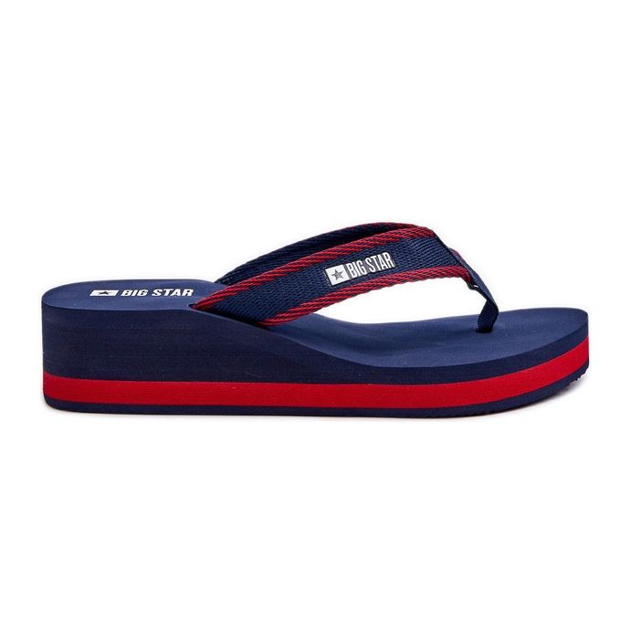 Damen-Flip-Flops mit Keilabsatz Big Star NN274A725 Marineblau