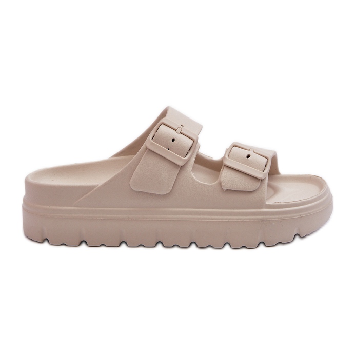 EVento Beigefarbene Melorea-Schaum-Flip-Flops für Damen auf der Plattform