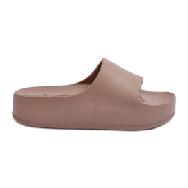 Braune Airaplea-Foam-Plateau-Flip-Flops für Damen beige
