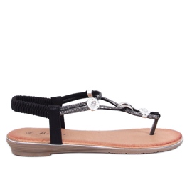 Sandalen verziert mit schwarzen Loties-Zirkonen