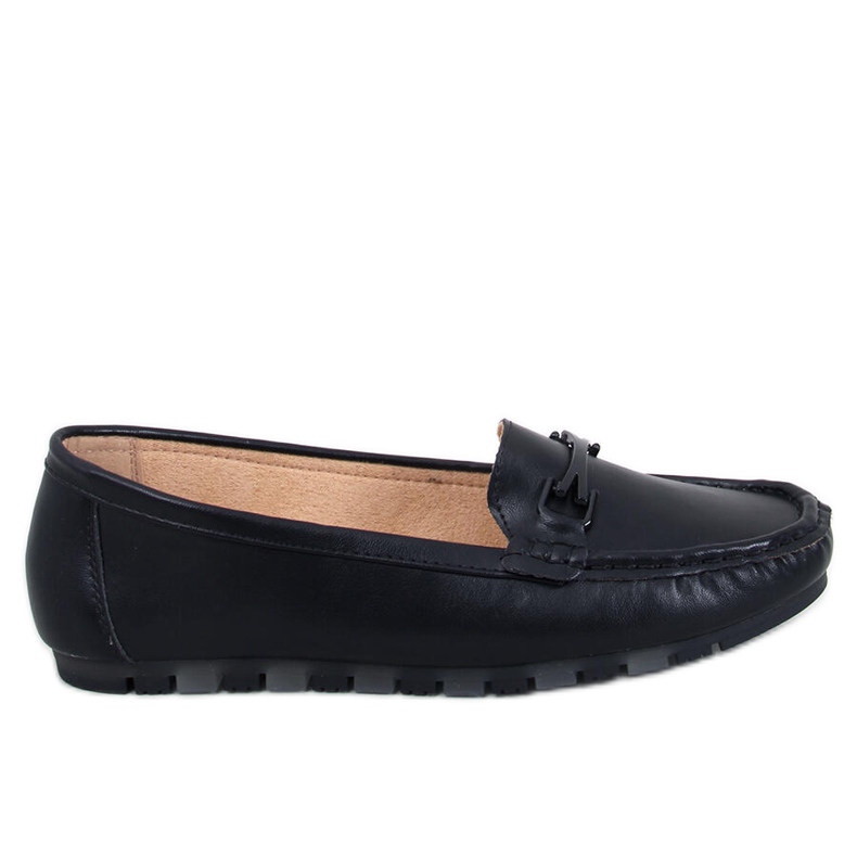 Klassische Slipper mit Lederinnensohle Debell Black schwarz