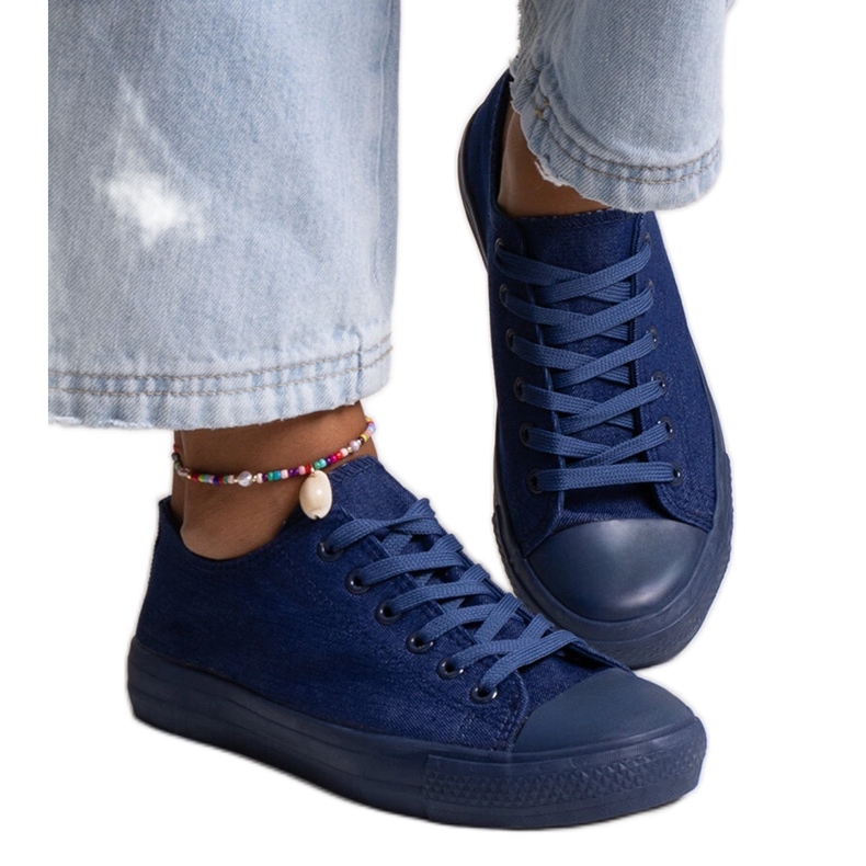 Nudar-Jeans-Sneaker blau