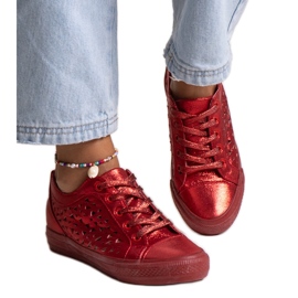 Bez marki Rote, durchbrochene Safune-Sneaker