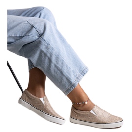 Goldglänzende Lublubah-Sneaker golden