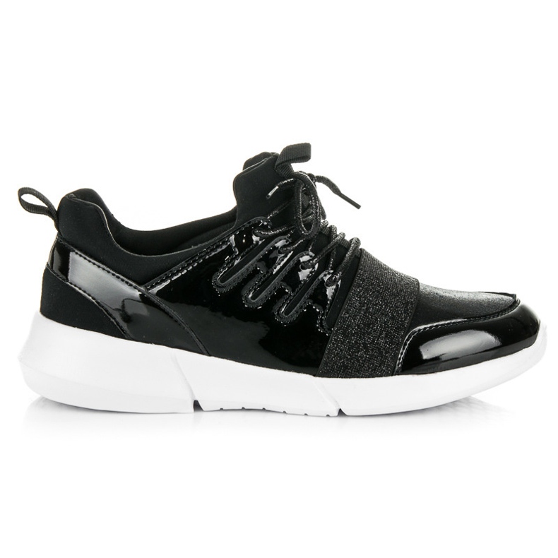 Lackierte Sportschuhe schwarz