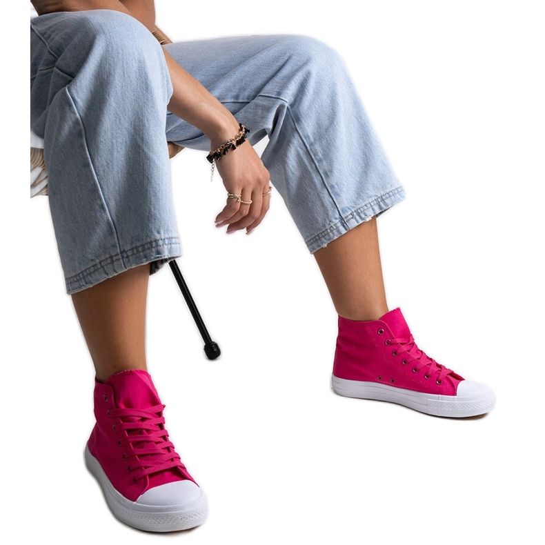 Bez marki Dunkelrosa Ghanem-High-Top-Sneaker