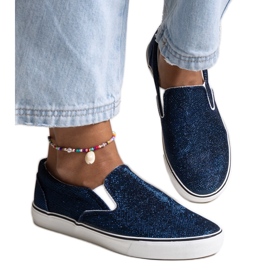 Marineblaue, glänzende Sneakers von Lublubah