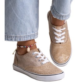 Goldglänzende Caroline-Sneaker golden