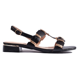 Schwarze, stylische Damensandalen