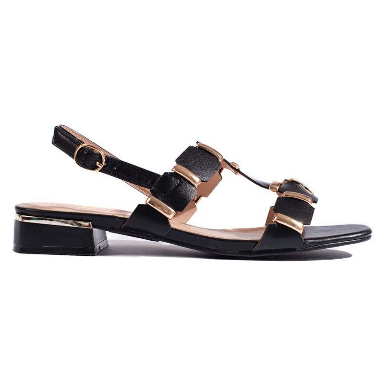 Schwarze, stylische Damensandalen