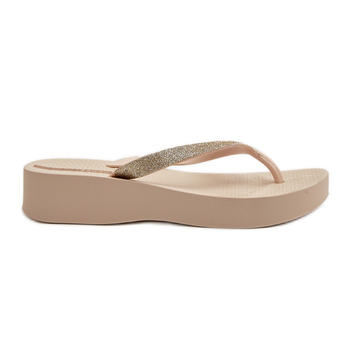 Damen-Flip-Flops mit Glitzerriemen 83386 Ipanema Mesh Chic Plat Fem Beige