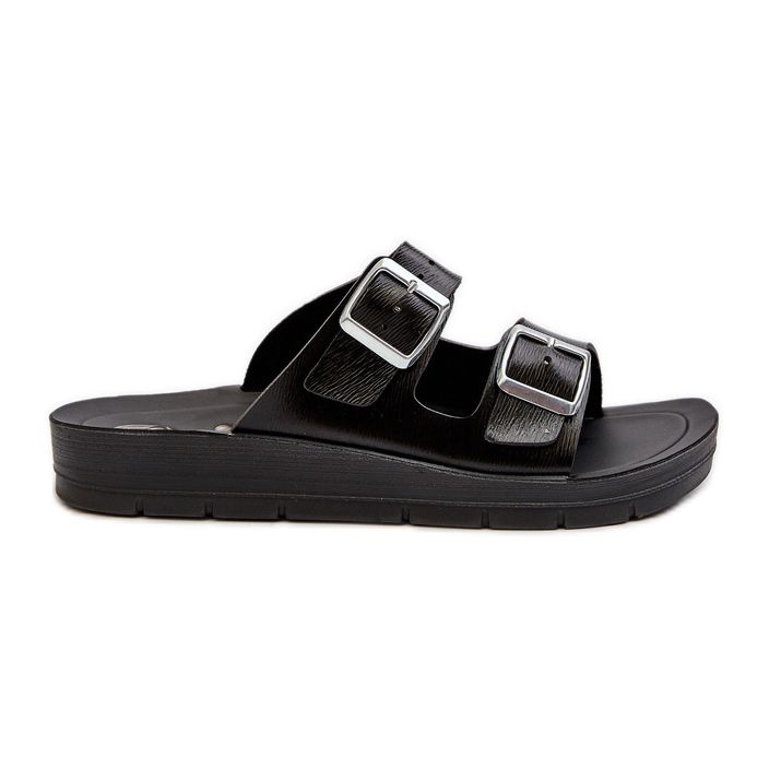 Bequeme Damen-Flip-Flops mit Schnallen Inblu CP000034 Schwarz