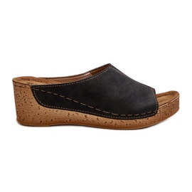 Bequeme Damen-Flip-Flops mit Keilabsatz Inblu NG000002 Schwarz