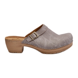 Damen-Clogs mit niedrigem Absatz Inblu BL000004 Grau