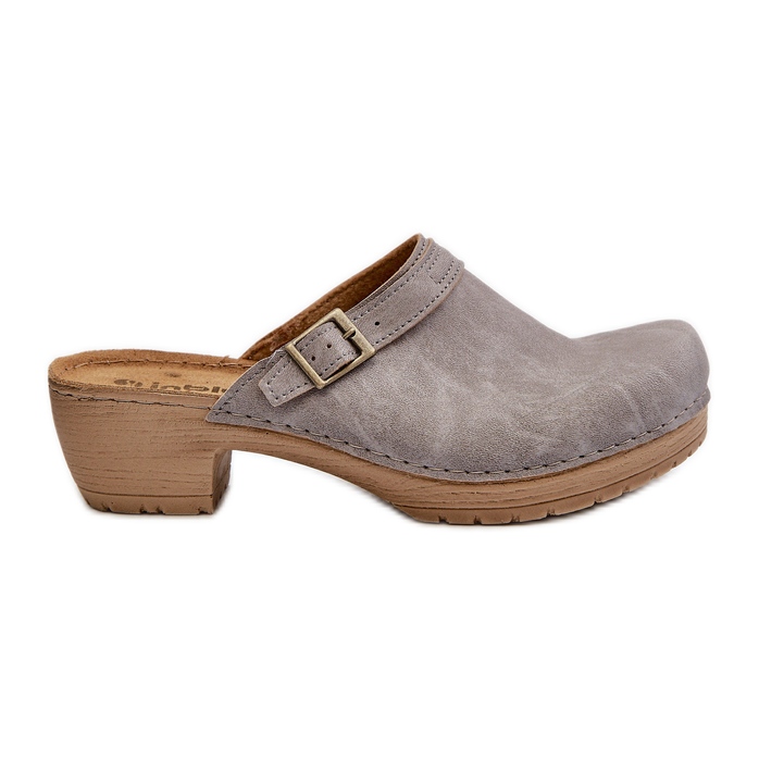 Damen-Clogs mit niedrigem Absatz Inblu BL000004 Grau