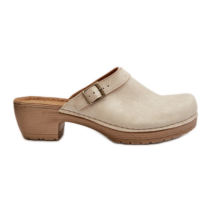 Damen-Clogs mit niedrigem Absatz Inblu BL000004 Beige