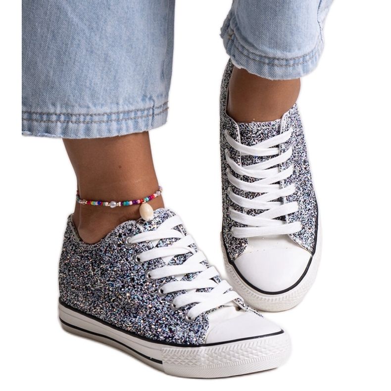 Schwarze, glänzende Jadwa-High-Top-Sneaker