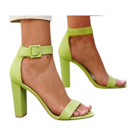 Neongrüne Georgina-Sandalen mit hohem Absatz