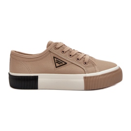 Niedrige Damen-Sneakers Braun Enalae